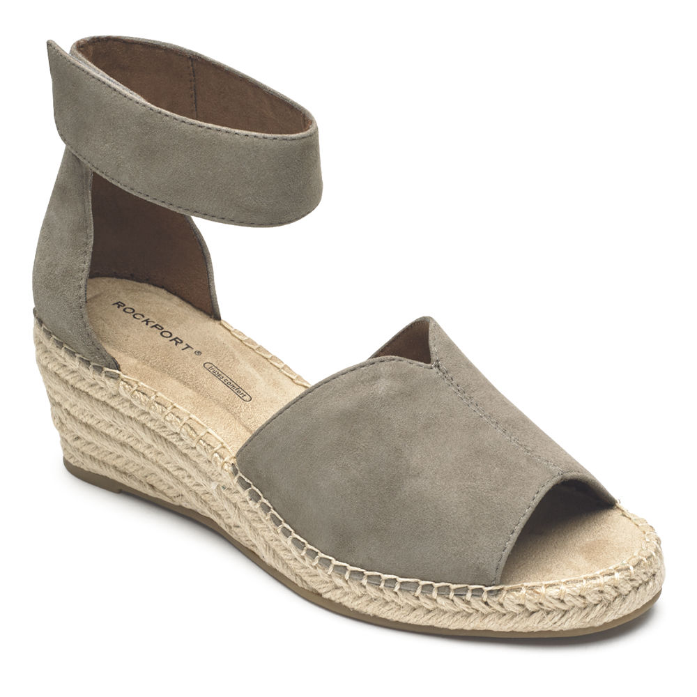 Rockport Sandaler Dame Grå - Marah Peep Toe Espadrille - PMYD52874